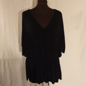 Lane Bryant dolman sleeve, shirred waist top